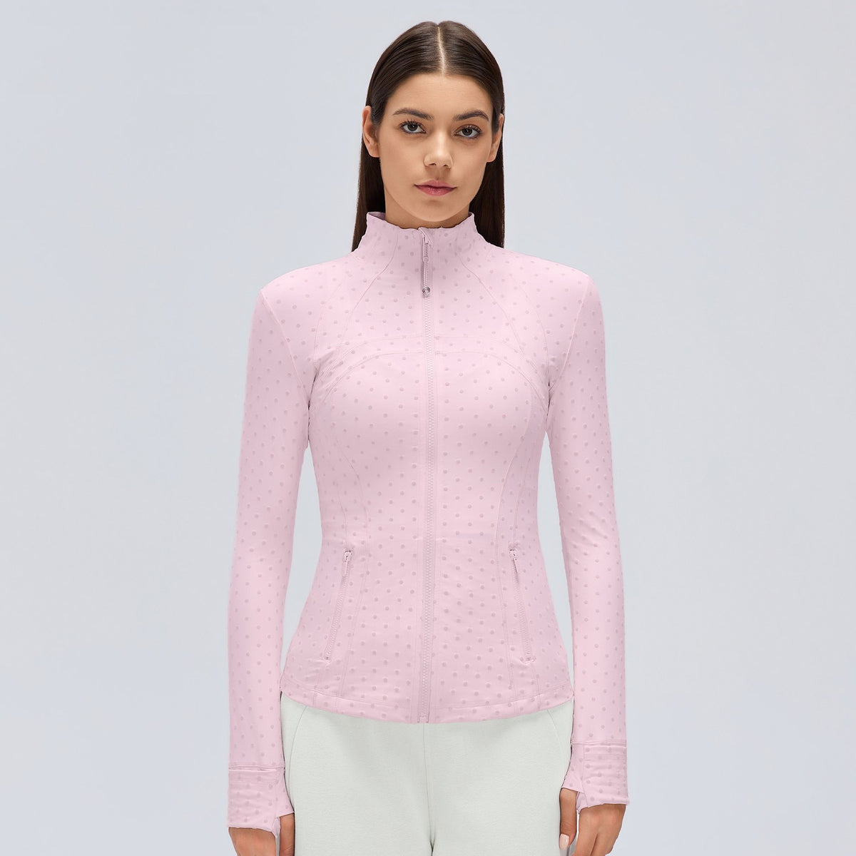 Flocked Dot Jacket Pink