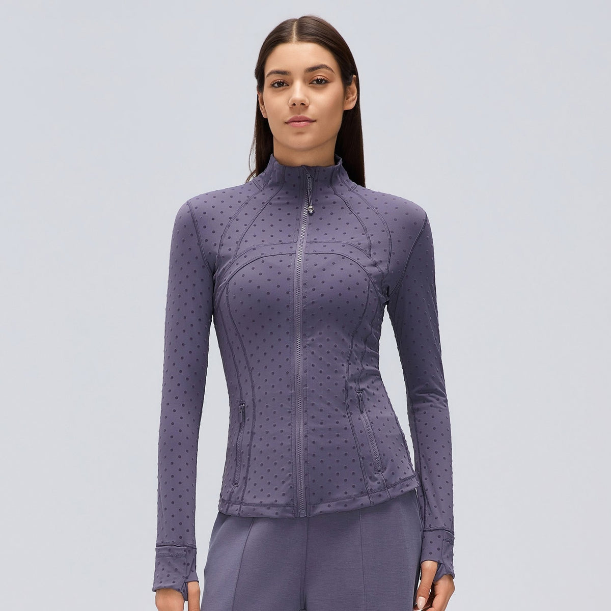 Flocked Dot Jacket Purple