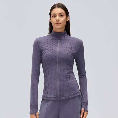 Flocked Dot Jacket Purple