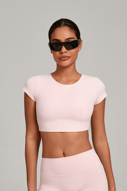 Flow Open-Back Crop Top - Rosa