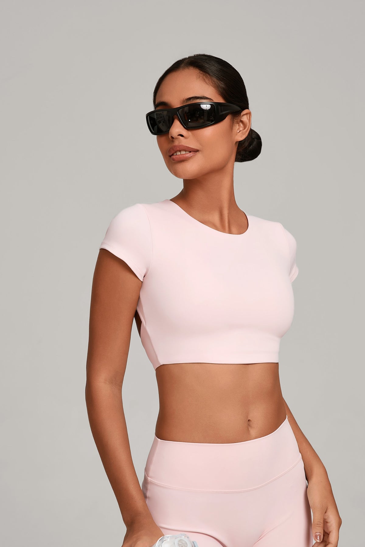 Flow Open-Back Crop Top - Rosa