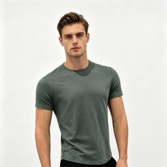 Lyocell Curved Hem Tee Sage