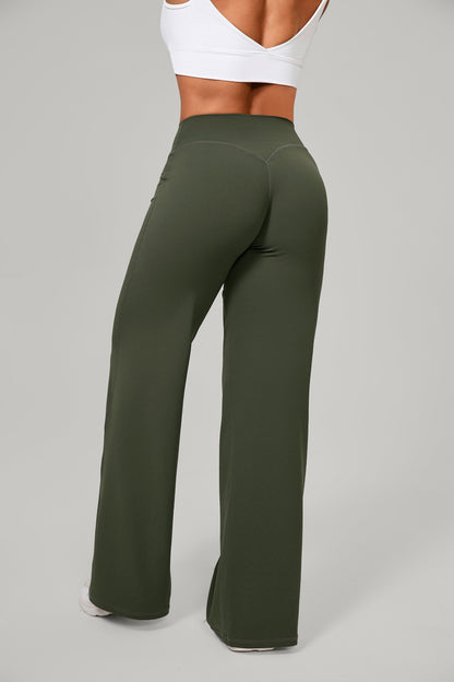 Flow High-Rise Wide Leg Pant - Verde olivo