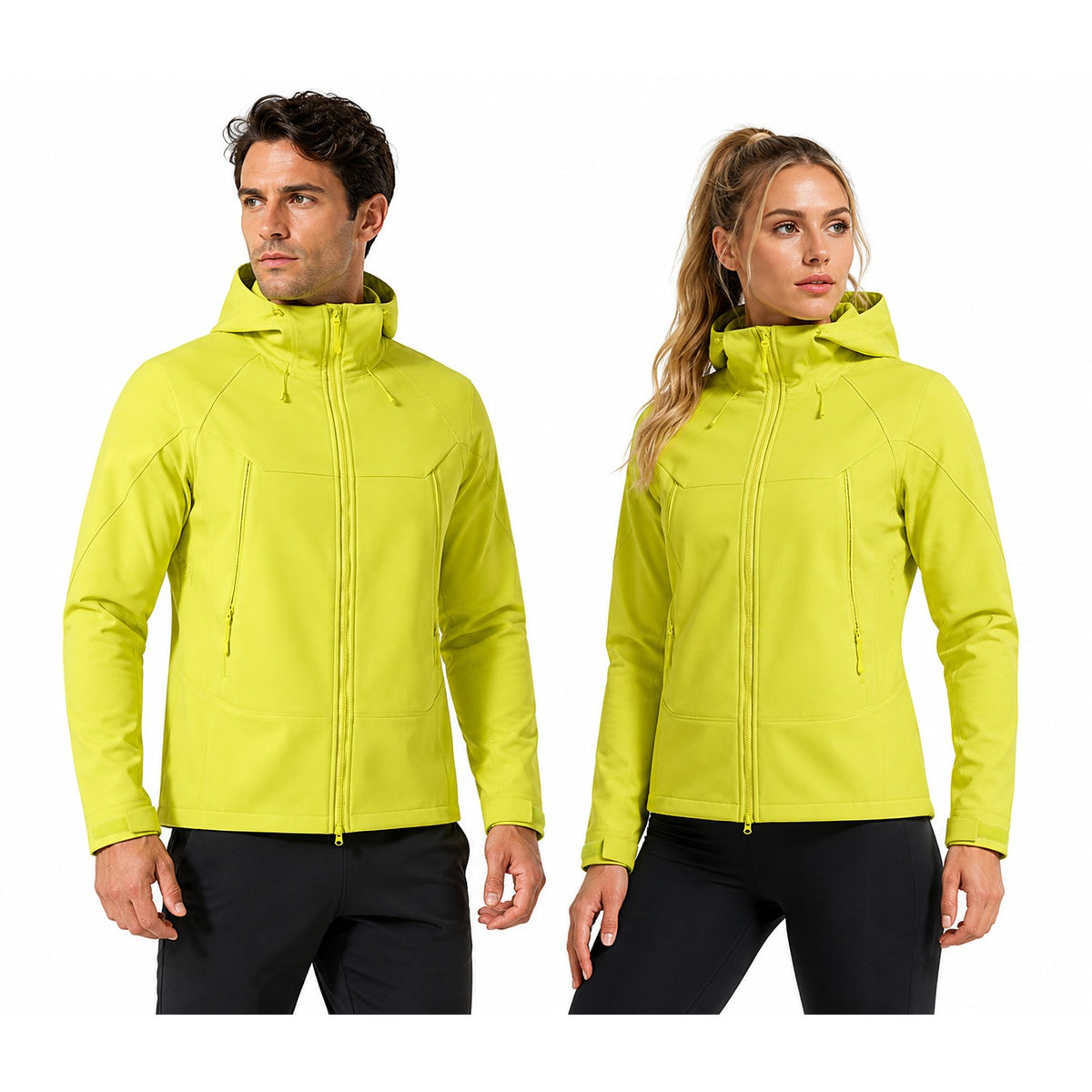Softshell Hooded Jacket Verde - frente, unisex