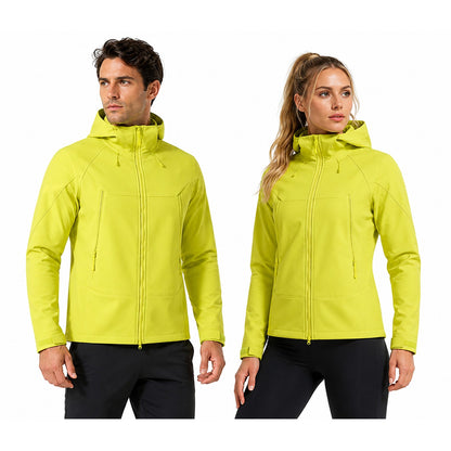 Softshell Hooded Jacket Verde - frente, unisex