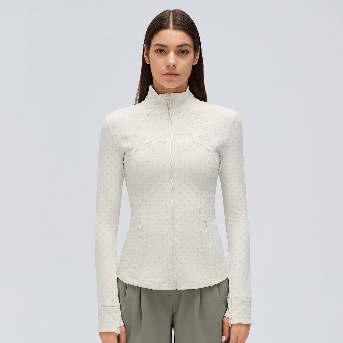 Flocked Dot Jacket White