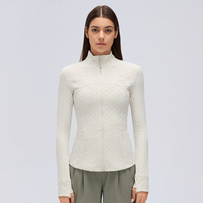 Flocked Dot Jacket White